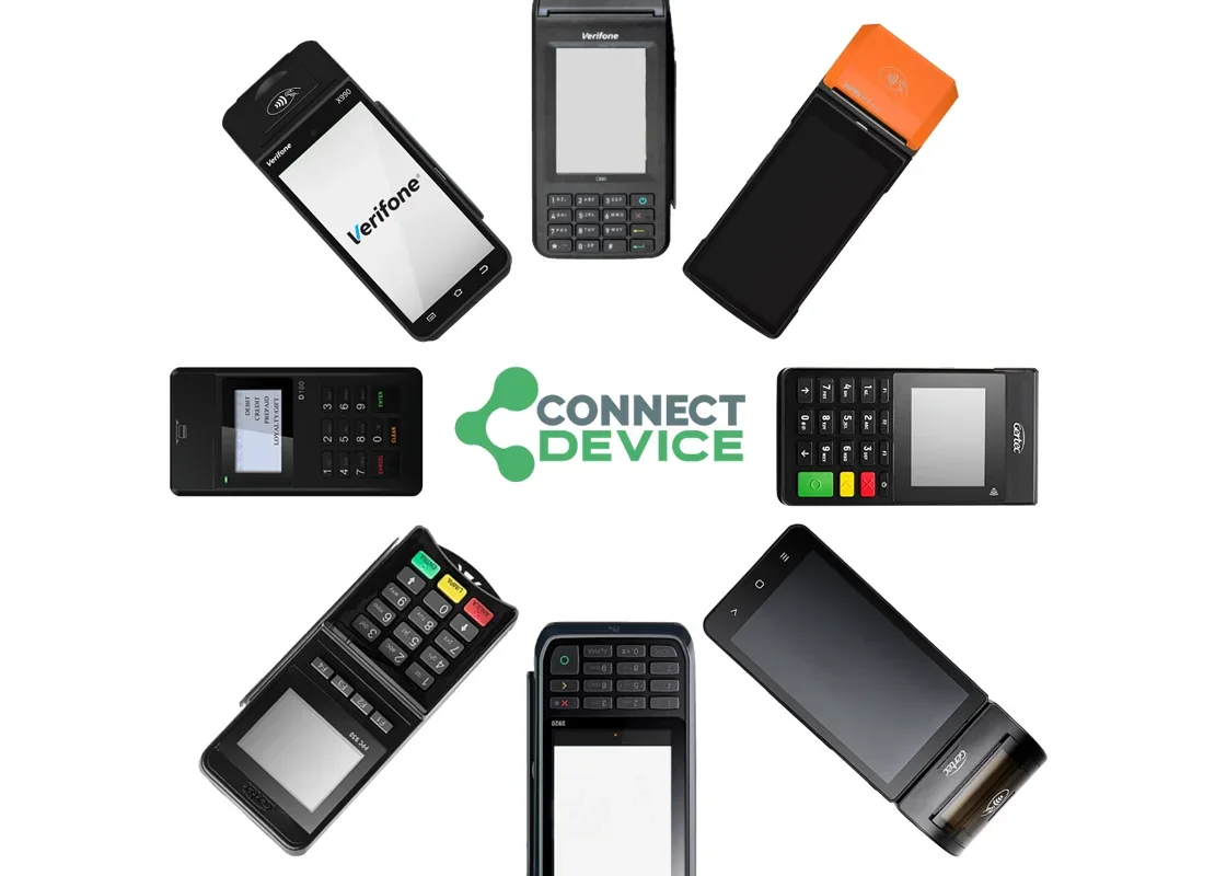 Maquininhas de Pagamento e o Logo do da Connect Device